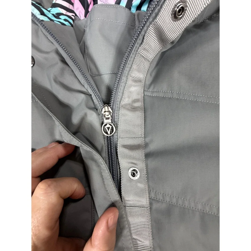 Ivivva Parka Kids Size 10 Gray Insulated Hooded Puffer Jacket